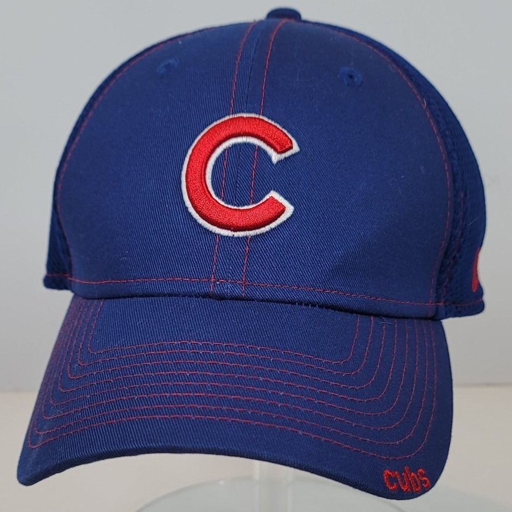 New Era 39THIRTY Chicago Cubs Hat Blue Red Mesh Stretch Fit Cap Medium-Large MLB